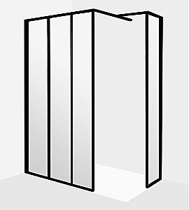 Душевое ограждение Jacob Delafon Nouvelle Vague 90 боковая стенка 30 зеркальное/черный купить в интернет-магазине Sanbest