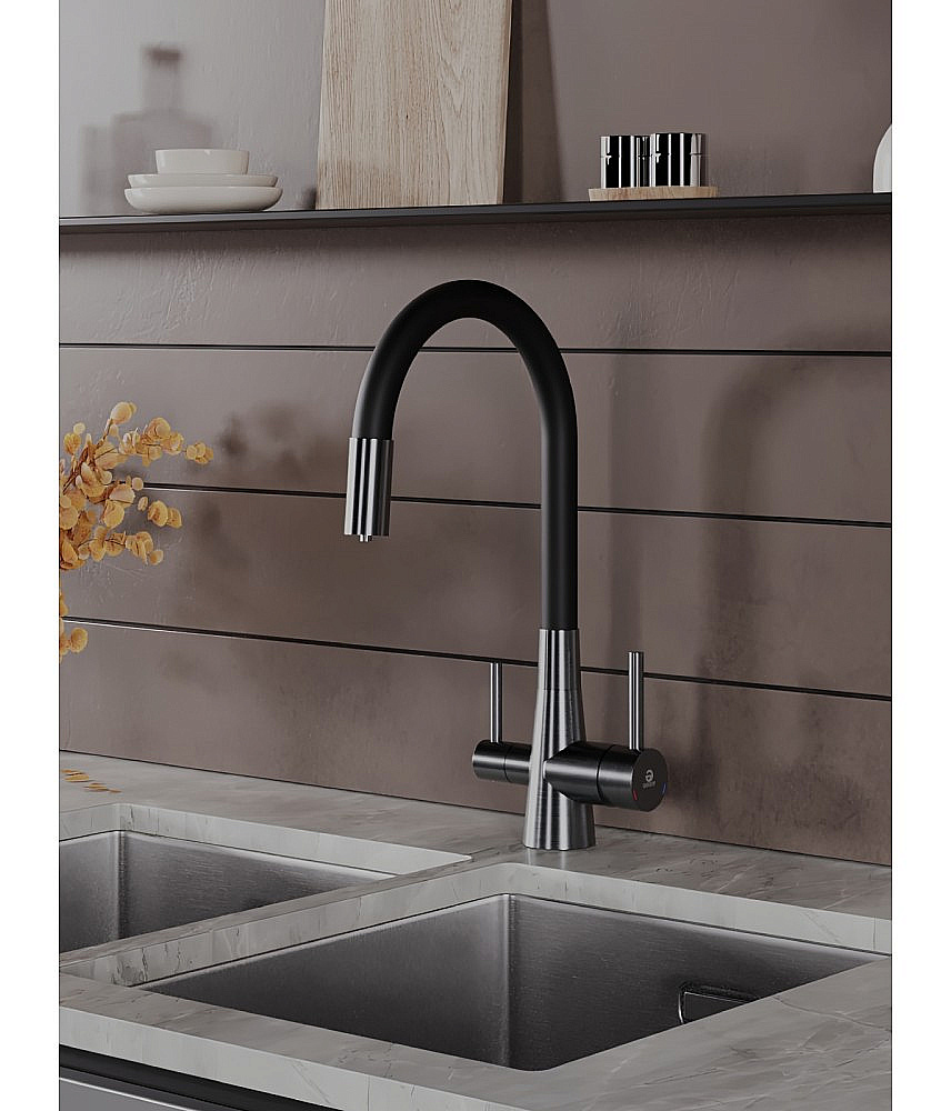 Смеситель для кухни Agger Elegant A3230355 оружейная сталь матовая купить в интернет-магазине сантехники Sanbest