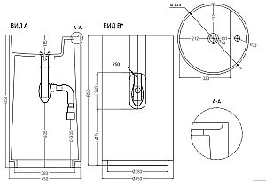 Раковина напольная Salini ARMONIA TOP 01 130114G 45 из искусственного камня S-Sense, белая глянцевая купить в интернет-магазине Sanbest