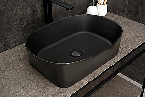 Раковина накладная Gid Creativo 53 N9028bg 53380 черный графит, матовая купить в интернет-магазине Sanbest