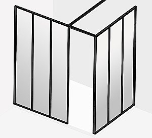 Душевое ограждение Jacob Delafon Nouvelle Vague 120 боковая стенка 120 зеркальное/черный купить в интернет-магазине Sanbest