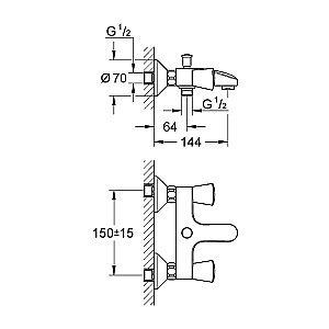 Смеситель для ванны Grohe Costa S 25483 001 купить в интернет-магазине сантехники Sanbest