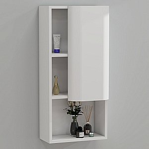 Шкаф-пенал Black&White Universe U925.SC900 матовый молочный белый для ванной в интернет-магазине сантехники Sanbest