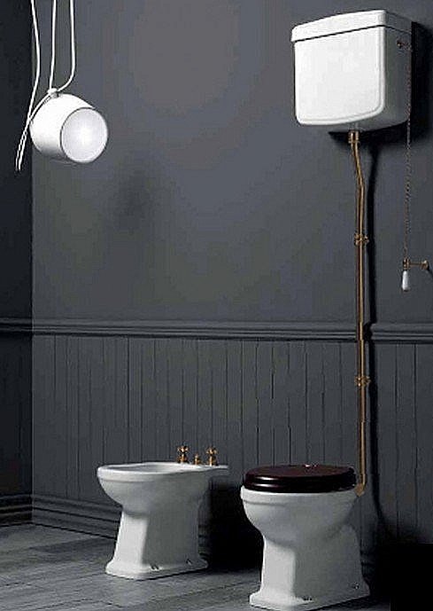 Унитаз SIMAS Londra LO911 с высоким бачком, белый/бронза купить в интернет-магазине Sanbest