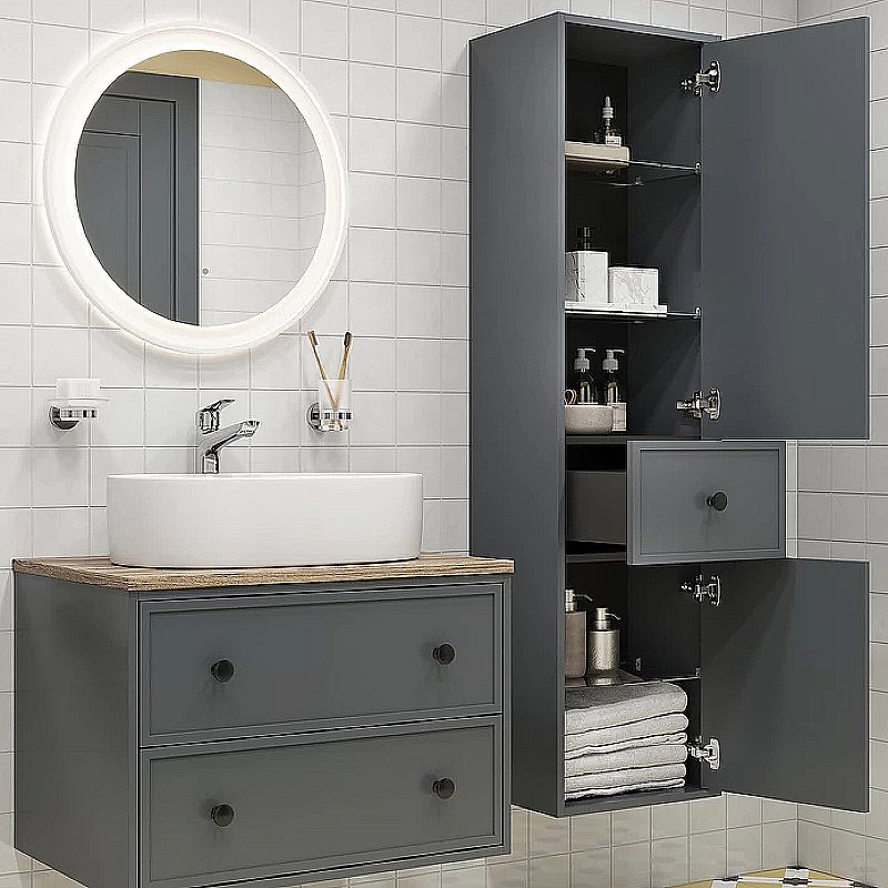 Пенал Iddis Torr 40 TOR40D0i97 темно-серый для ванной в интернет-магазине сантехники Sanbest