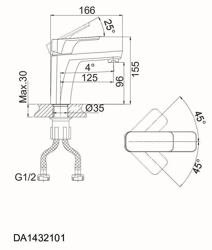 Смеситель для раковины D&K Berlin Steinbeis DA1432116 купить в интернет-магазине сантехники Sanbest
