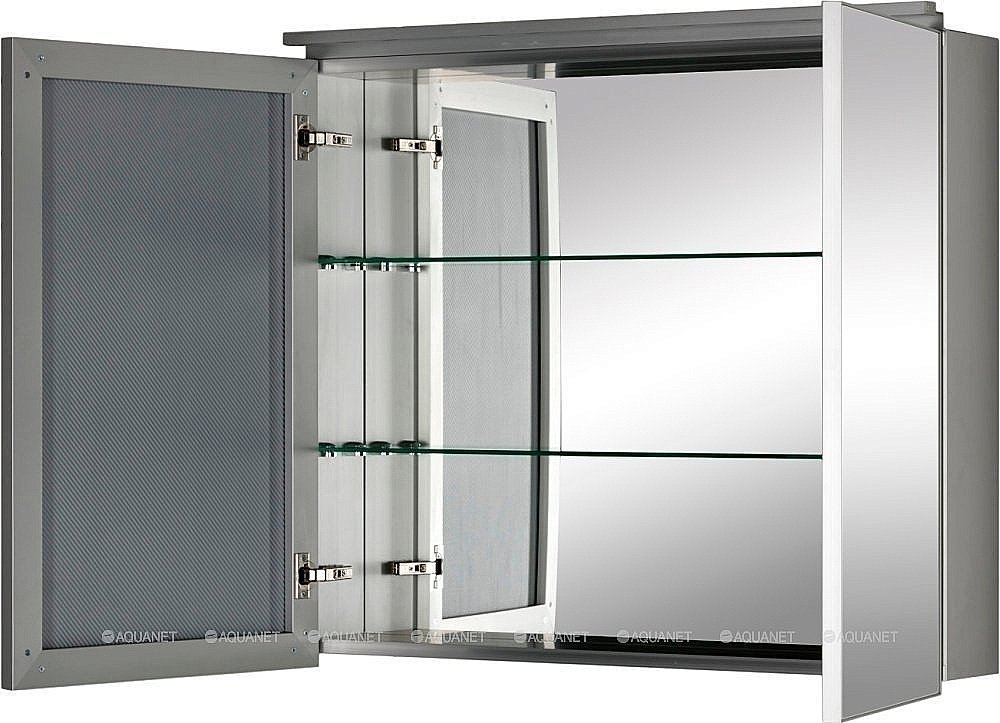 Зеркальный шкаф De Aqua Алюминиум 261752 80 серебро купить в интернет-магазине сантехники Sanbest