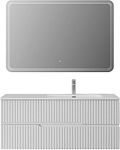 Тумба с раковиной Cezares DUET-N 120 DUET-N-1200-2C-SO-BL белая глянцевая левая/правая для ванной в интернет-магазине Sanbest