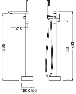 Смеситель для ванны Timo SELENE 2200/03Y-CR черный купить в интернет-магазине сантехники Sanbest