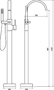 Смеситель для ванны Ravak Freedom FM 080.00 купить в интернет-магазине сантехники Sanbest