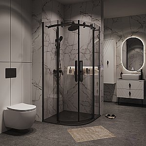 Душевой уголок Grossman Classic 301.K33.04.9090.21.00 100x100 стекло прозрачное/профиль черный матовый купить в интернет-магазине Sanbest