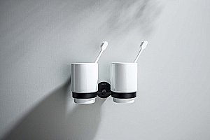 Стакан двойной Aquatek Бетта AQ4617MB керамика/черный матовый купить в интернет-магазине сантехники Sanbest