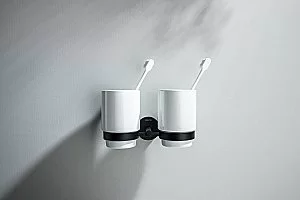 Стакан двойной Aquatek Бетта AQ4617MB керамика/черный матовый купить в интернет-магазине сантехники Sanbest