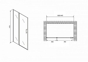 Душевая дверь ABBER Sonnenstrand AG04140S 140 стекло прозрачное/профиль хром купить в интернет-магазине Sanbest