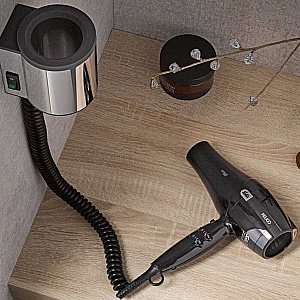 Фен с держателем KEUCO PLAN 14995010037 хром/тёмно-серый купить в интернет-магазине сантехники Sanbest