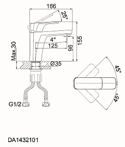 Смеситель для раковины D&K Berlin Steinbeis DA1432116 купить в интернет-магазине сантехники Sanbest