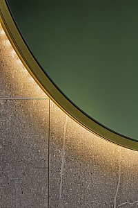 Зеркало Art&Max ASTI AM-Ast-800-DS-FNC-Gold в ванную от интернет-магазине сантехники Sanbest