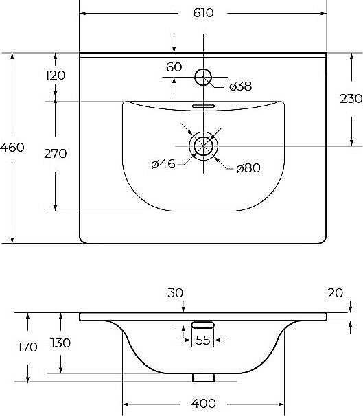 Раковина мебельная BelBagno BB-8099-60 белая купить в интернет-магазине Sanbest