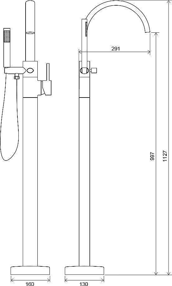 Смеситель для ванны Ravak Freedom FM 080.00 купить в интернет-магазине сантехники Sanbest