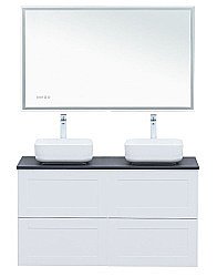 Тумба с раковиной Aquanet Терра 120 белая матовая для ванной в интернет-магазине Sanbest