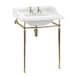 Консоль с раковиной Burlington Classic B15 2TH золото для ванной в интернет-магазине сантехники Sanbest