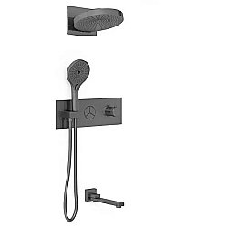 Душевая система Vincea Inspire VSFW-432TI1GM вороненая сталь купить в интернет-магазине сантехники Sanbest