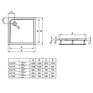 Душевой поддон Ideal Standard Ultra Flat K517301 90x90 купить в интернет-магазине Sanbest