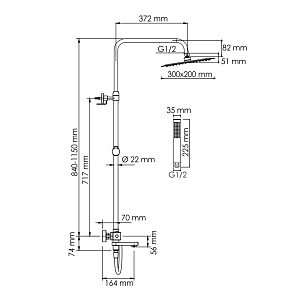 Душевая система WasserKraft Aisch 5500 SET2738 Thermo хром купить в интернет-магазине сантехники Sanbest