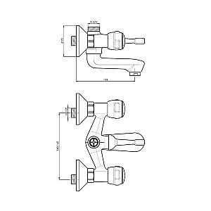 Смеситель для ванны GPD Rios BNB30 купить в интернет-магазине сантехники Sanbest