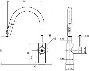 Смеситель для кухни Orange Boni M15-199ni никель купить в интернет-магазине сантехники Sanbest
