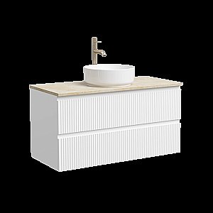 Тумба с раковиной Sancos SNOB R 100 со столешницей, белая матовый для ванной в интернет-магазине Sanbest