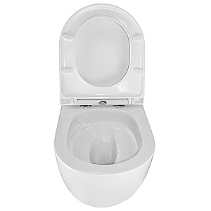 Унитаз подвесной Azario Gloria AZ-2003T белый, безободковый, с крышкой микролифт, слив торнадо купить в интернет-магазине Sanbest