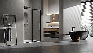 Душевая дверь Vincea Slim VDS-6SL130CLB 130 прозрачная/профиль черный купить в интернет-магазине Sanbest