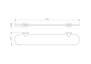 Стеклянная полка для ванной WONZON & WOGHAND FIRST, Глянцевое золото (WW-8427-LG) купить в интернет-магазине сантехники Sanbest