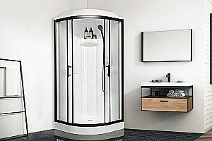 Душевая кабина Royal Bath RB90HK1-M-BL Practic 90х90 стекло матовое/профиль черный купить в интернет-магазине Sanbest