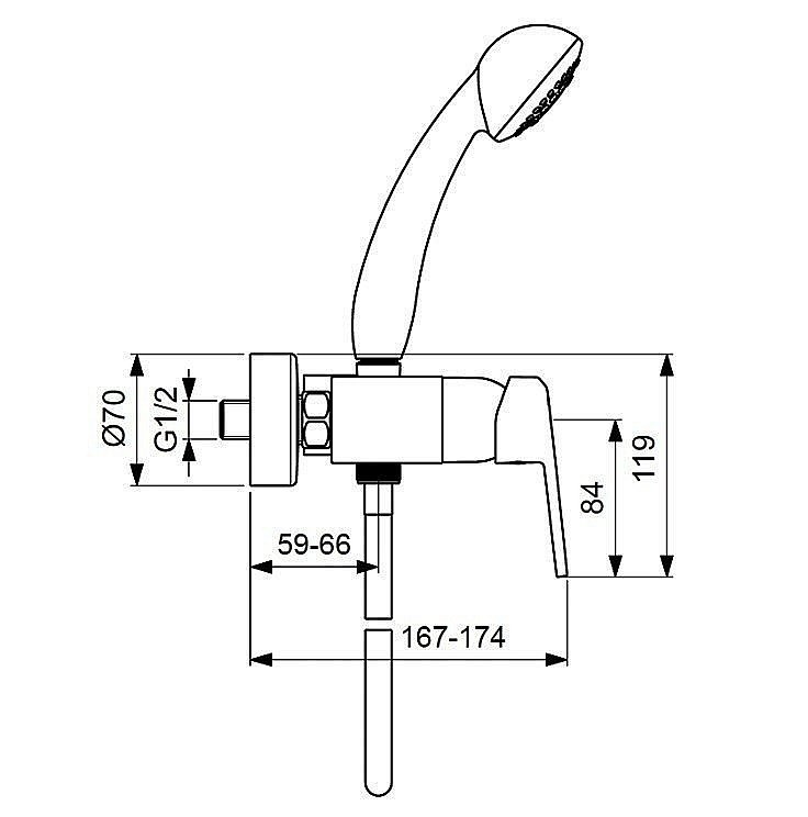 Смеситель для душа VIDIMA BALANCE BA266AA купить в интернет-магазине сантехники Sanbest