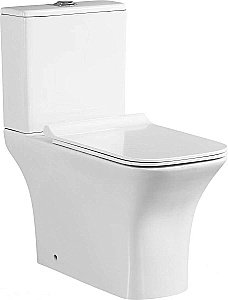 Унитаз напольный SantiLine SL-5023 безободковый, с бачком, с крышкой микролифт, белый купить в интернет-магазине Sanbest