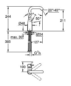 Смеситель для раковины Grohe Essence 24177KF1 фантомный черный купить в интернет-магазине сантехники Sanbest