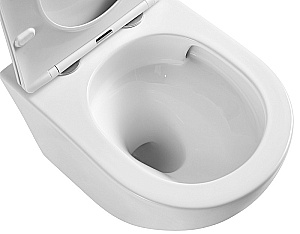 Унитаз подвесной Azario Grado AZ-0046-UQ1 белый, безободковый, с крышкой микролифт, слив торнадо купить в интернет-магазине Sanbest