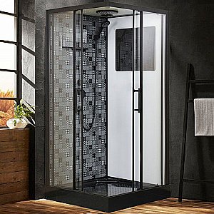 Душевая кабина Esbano Elegancia ESB-100CKR 100x100 стекло прозрачное/профиль черный купить в интернет-магазине Sanbest