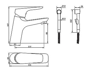 Смеситель для раковины RedBlu by Damixa Origin Bit 770300000 купить в интернет-магазине сантехники Sanbest