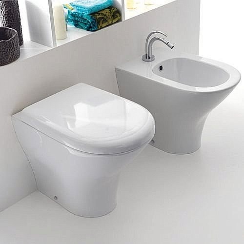 Унитаз приставной Kerasan Aquatech 3718 Белый, безободковый купить в интернет-магазине Sanbest