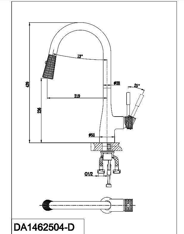 Смеситель для кухни D&K Rhein.Schiller DA1462504D купить в интернет-магазине сантехники Sanbest