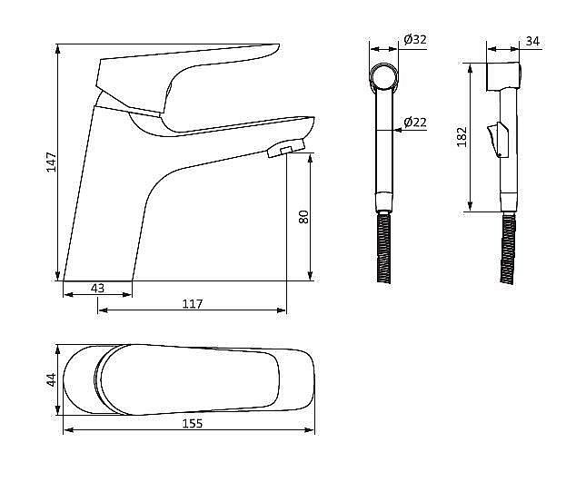 Смеситель для раковины RedBlu by Damixa Origin Bit 770300000 купить в интернет-магазине сантехники Sanbest