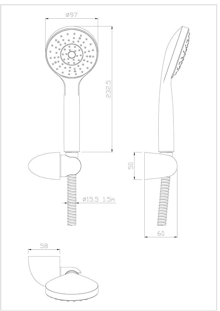 Душевой гарнитур Damixa Eclipse 914540000 купить в интернет-магазине сантехники Sanbest