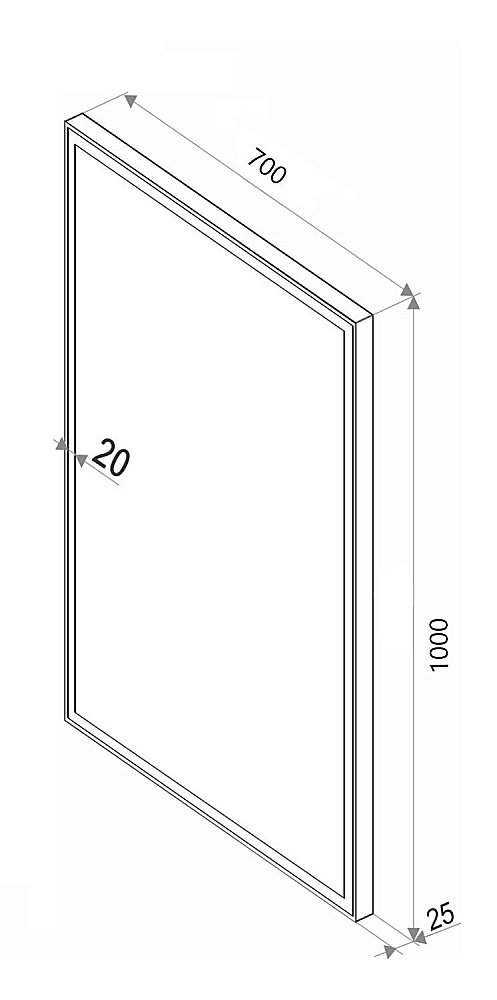 Зеркало Континент Frame Black ЗЛП616 70x100 в ванную от интернет-магазине сантехники Sanbest