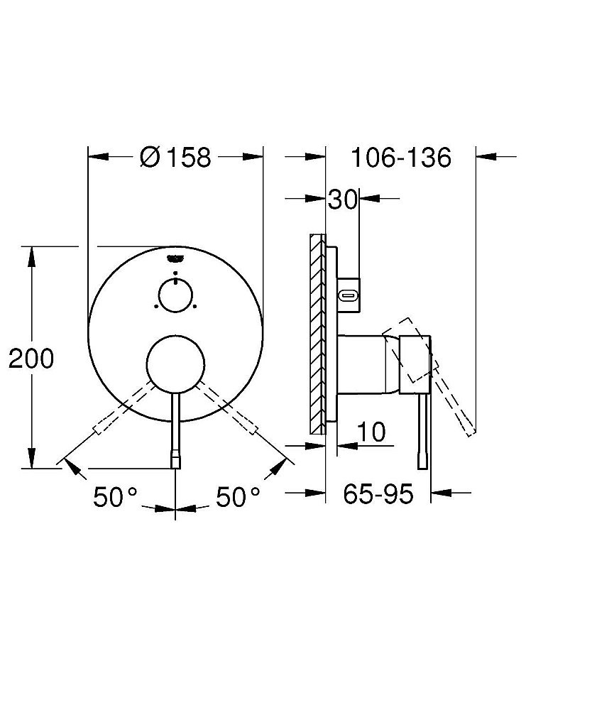 Смеситель для душа Grohe Essence New 24092001 купить в интернет-магазине сантехники Sanbest