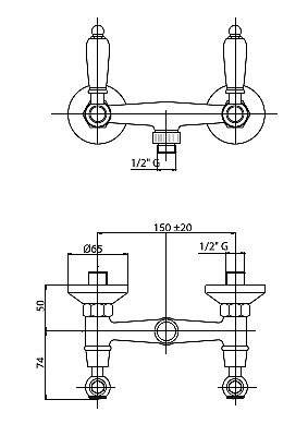 Смеситель для душа Caprigo ADRIA–Classic 03-015-crm купить в интернет-магазине сантехники Sanbest