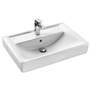 Тумба с раковиной Акватон Америна 70 Н белая глянцевая для ванной в интернет-магазине Sanbest