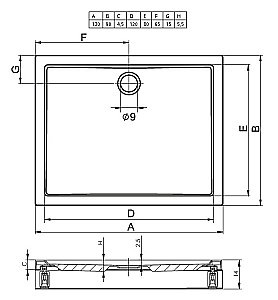 Душевой поддон Riho Davos 263 130x90 D002001005 белый купить в интернет-магазине Sanbest